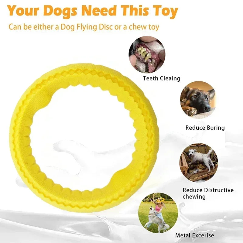 Dog Ring Toys Durable Chewing Flying Floating Training Tools Fetch