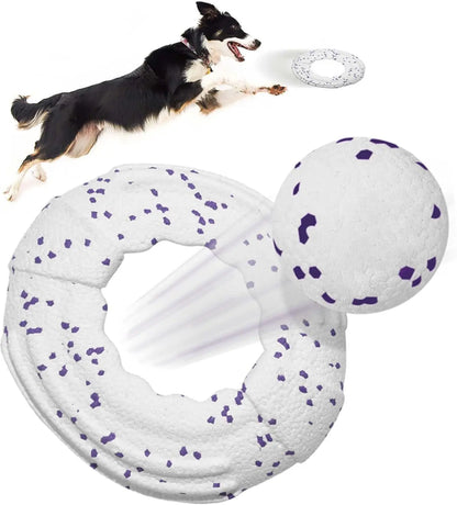 Dog Fetch Toys Tennis Balls 2Pcs Indestructible Dog Flying Disc