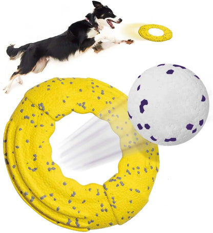 Dog Fetch Toys Tennis Balls 2Pcs Indestructible Dog Flying Disc