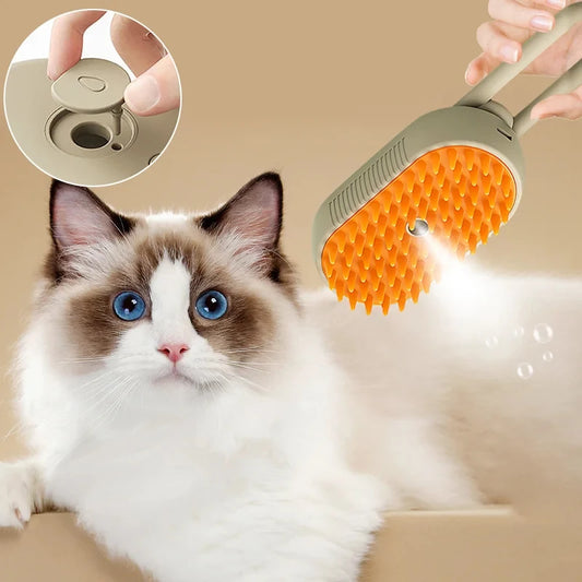 Cat Hair Brush Dog Hair Brush Electric Pet Cleaning Brush Steam Spray