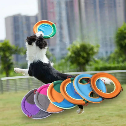 Pet Flying Discs Toys Linen Small Medium Large Dog Darts Tug UFO