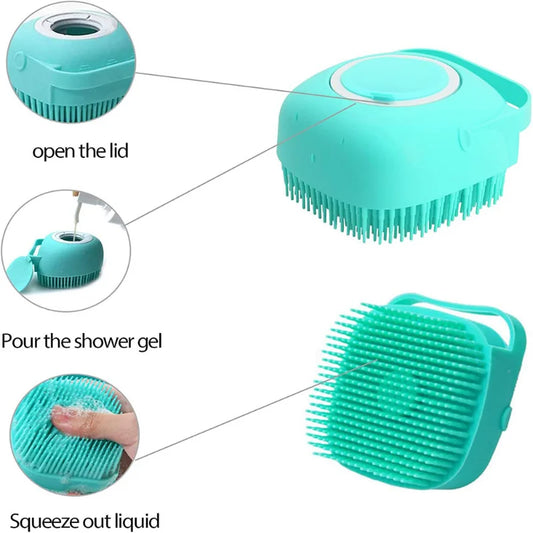 Pet Bathing Brush Soft Silicone Massager Shower Gel Bathing Brush