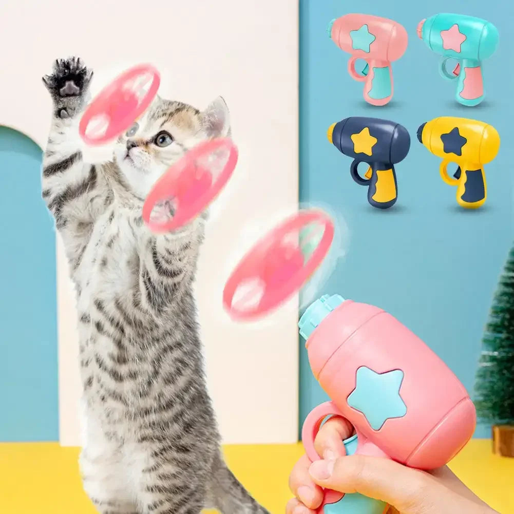 Flying Disc Cat Interactive Teaser Fetch Toy for Small Kittens Dogs