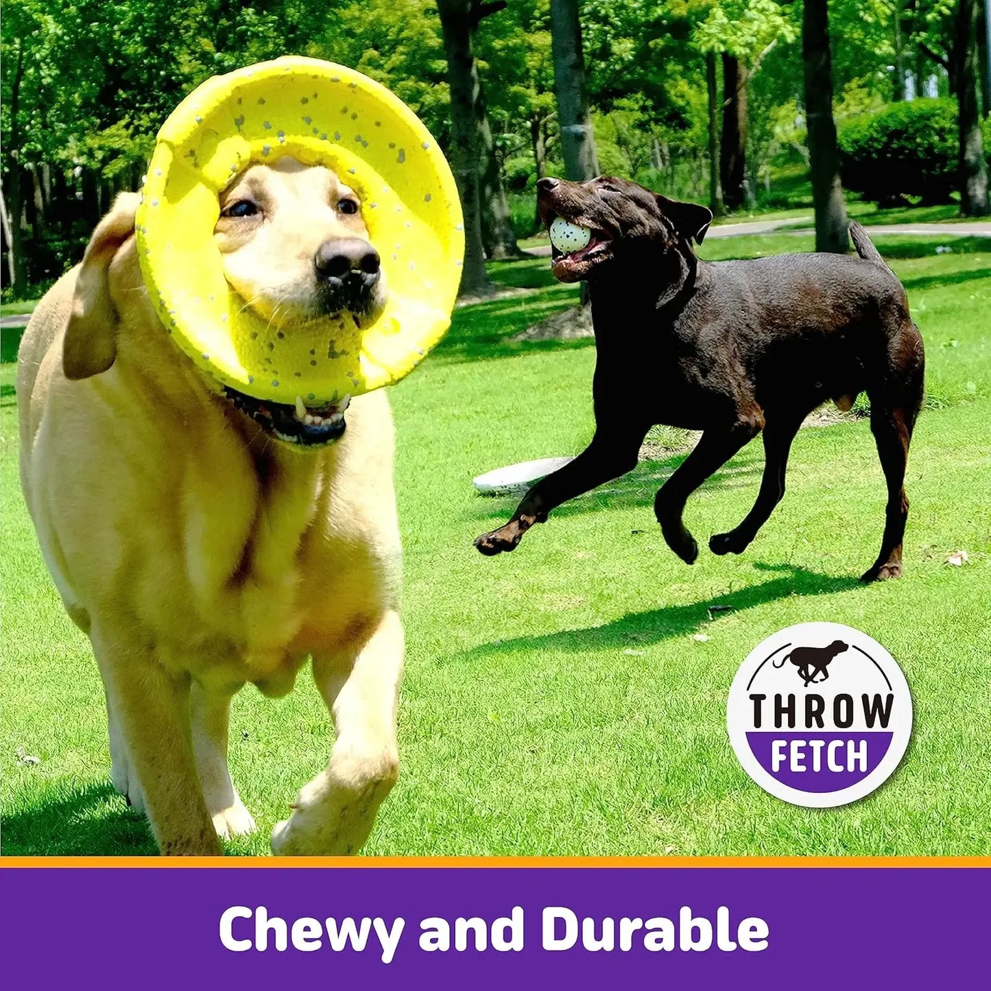 Dog Fetch Toys Tennis Balls 2Pcs Indestructible Dog Flying Disc