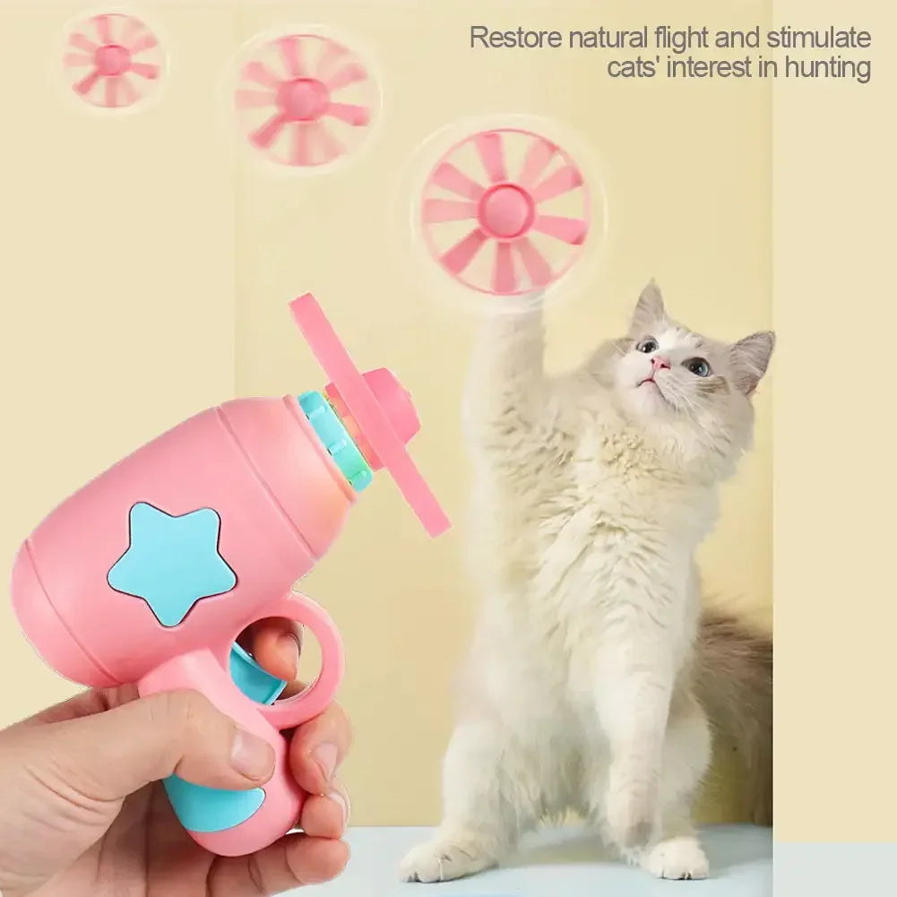 Flying Disc Cat Interactive Teaser Fetch Toy for Small Kittens Dogs