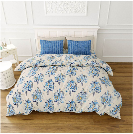 Lotus Premium Printed Cotton 180 Thread Count Double Bed Sheet Set